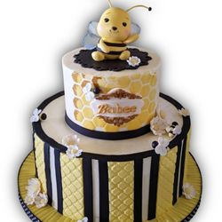 Dena's Sweetly Unique Cakes - Baby bee shower cake