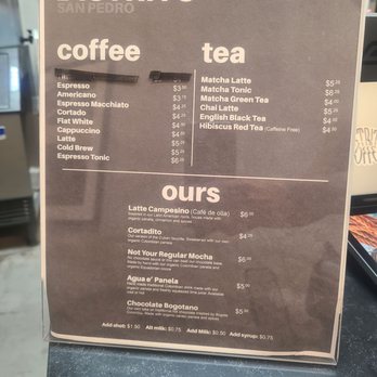 Distrito Coffee - Menu Sept 2024 - Coffee & Tea Near Me - San Pedro, California