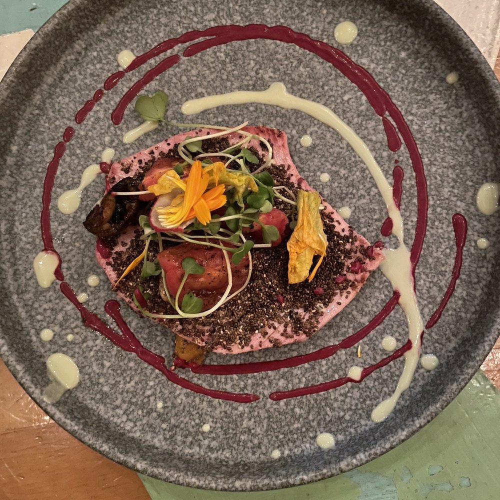 Casa Taviche - Chia crusted tuna - Mexican Near Me - Oaxaca, OAX Casa Taviche - Chia crusted tuna - Mexican Near Me - Oaxaca, OAX