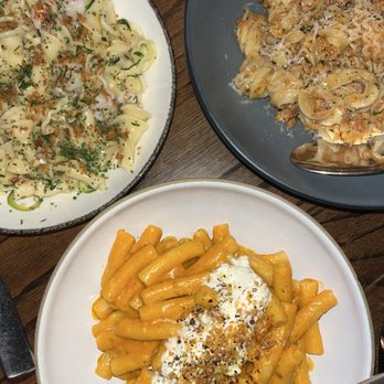 Juniper - Shrimp cavatelli, radiatori, Rigatoni - Italian Near Me - Austin, Texas Juniper - Shrimp cavatelli, radiatori, Rigatoni - Italian Near Me - Austin, Texas