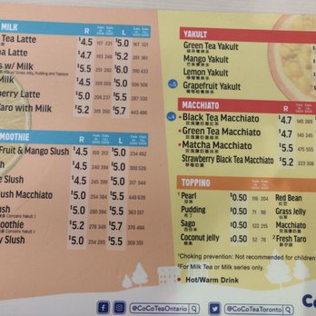 CoCo Fresh Tea & Juice - Menu - Bubble Tea Near Me - Toronto, Ontario