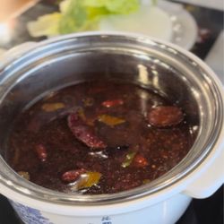Huo Guo Hot Pot - My Szechuan broth without any ingredients added.