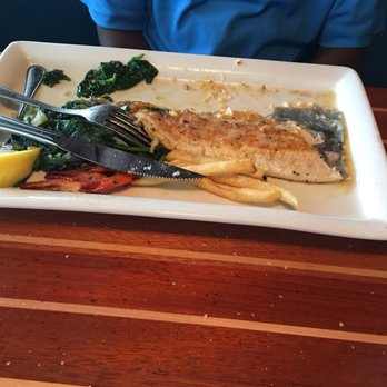 Pappas Seafood House - Butter trout with grilled shrimp and spinach - Seafood Near Me - Webster, Texas Pappas Seafood House - Butter trout with grilled shrimp and spinach - Seafood Near Me - Webster, Texas