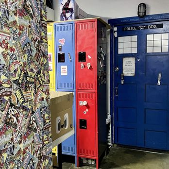 Comic Asylum - Napoleon Dynamite lockers, TARDIS from Dr Who - Comic Books Near Me - Palm Desert, California Comic Asylum - Napoleon Dynamite lockers, TARDIS from Dr Who - Comic Books Near Me - Palm Desert, California