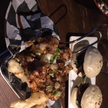 Zenbarn - Mushroom tempura (+duck sliders on bao buns).Hardly any mushrooms at all.Tempura fluffy but big clump like a funnel cake.Good drizzle &onion - Bars Near Me - Waterbury Center, Vermont Zenbarn - Mushroom tempura (+duck sliders on bao buns).Hardly any mushrooms at all.Tempura fluffy but big clump like a funnel cake.Good drizzle &onion - Bars Near Me - Waterbury Center, Vermont