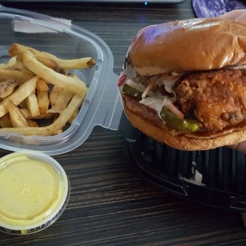 Fry the Coop - Nashville fried chicken sandwich w/ fries & honey mustard. Choose your heat - Chicken Shop Near Me - Prospect Heights, Illinois