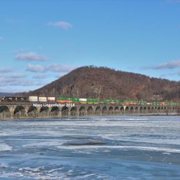 23M over the ice Covered Susquehanna River