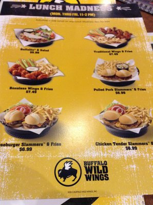 Menu photo 1 Buffalo Wild Wings Tempe, AZ