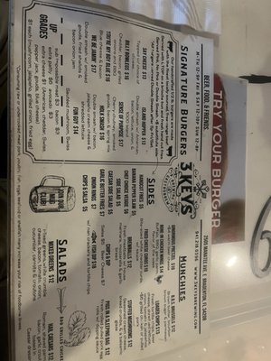 Menu photo 7 3 Keys Brewing Bradenton, FL
