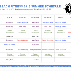 Long Beach Fitness - LB Fitness Summer Schedule 2019