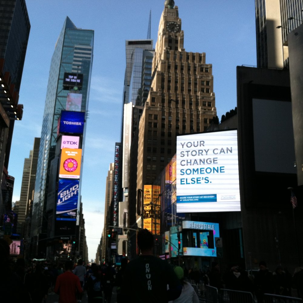 running through times square