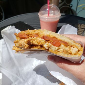 City Cup & Coffee - Chicken Tikka panini with a smoothie - Mediterranean Near Me - Oakland, California City Cup & Coffee - Chicken Tikka panini with a smoothie - Mediterranean Near Me - Oakland, California