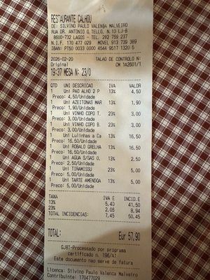 Menu photo 1 Calhou Lagos, 20