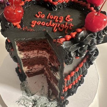 ECBG Cake Studio - Red velvet with raspberry ganache. Added cherry and glitter - Bakeries Near Me - Chicago, Illinois