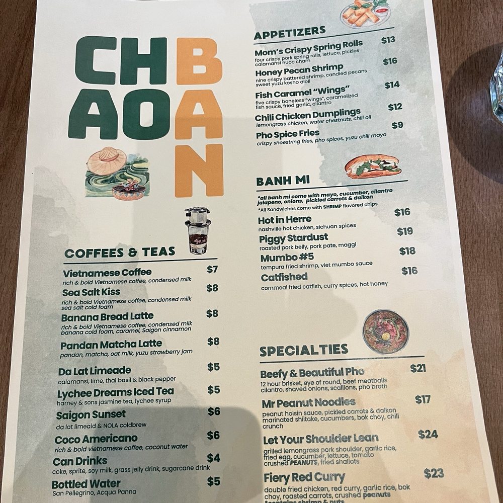 Chao Ban - Menu - Vietnamese Near Me - McLean, Virginia