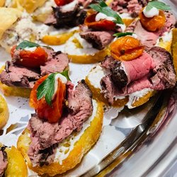 Cin City Cuisine Catering and Private Chef Service - Filet Mignon on Horseradish Garlic Crostini