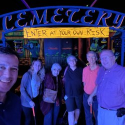 Monster Mini Golf - Family of 6 at the start