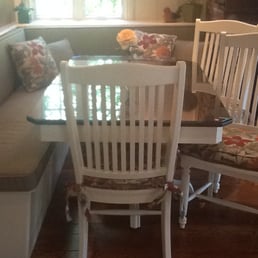 They did the entire seat, seat back, chair cushions and pillows. It really looks beautiful! They did the entire seat, seat back, chair cushions and pillows. It really looks beautiful!