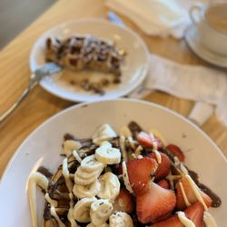 Crepeccino - Belgian waffle and maple pecan croffle