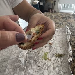 Plastic in salmon sandwich Plastic in salmon sandwich
