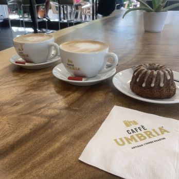 Umbria Coffee Roasters - Pictured above is the Bundt cake - AMAZING & Vegan / GF. Mocha & Honey Oat Latte - Coffee Roasteries Near Me - Miami Beach, Florida Umbria Coffee Roasters - Pictured above is the Bundt cake - AMAZING & Vegan / GF. Mocha & Honey Oat Latte - Coffee Roasteries Near Me - Miami Beach, Florida