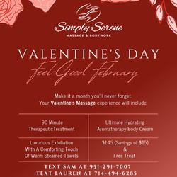 Simply Serene Massage & Bodywork - Feel-Good February! Valentine's massage experience.