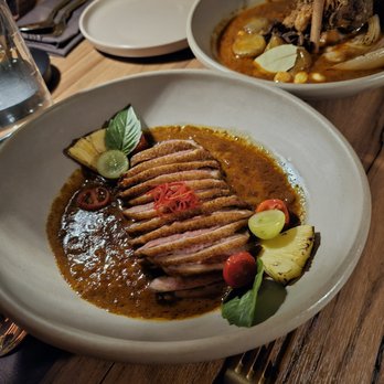 Lalyn - Roasted Duck Pineapple Curry. $34. Nice and spicy with good duck. Would recommend - Thai Near Me - New York, New York Lalyn - Roasted Duck Pineapple Curry. $34. Nice and spicy with good duck. Would recommend - Thai Near Me - New York, New York