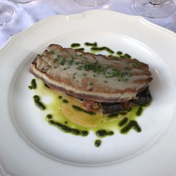 Les Botanistes - Tuna cooked a la plancha with tomato, eggplant and pesto. - French Near Me - Paris, 75