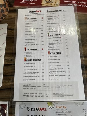 Menu photo 2 Sharetea Escondido, CA