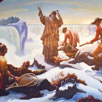 Niagara Power Vista - Thomas Hart Benton; Father Hennepin at Niagara Falls; 1961; oil on canvas - Museums Near Me - Lewiston, New York
