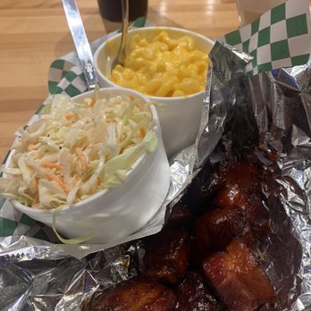 Food Factory - Bacon Burnt Ends w/ side of Coleslaw and Mac and Cheese - American Near Me - Fairbanks, Alaska Food Factory - Bacon Burnt Ends w/ side of Coleslaw and Mac and Cheese - American Near Me - Fairbanks, Alaska