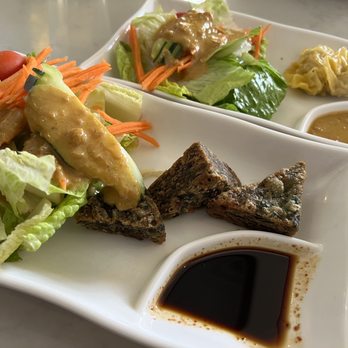 Kin'd - Appetizer and salad with lunch special. Dumpling Peanut Sauce Chive Pancake - Thai Near Me - Fresh Meadows, New York Kin'd - Appetizer and salad with lunch special. Dumpling Peanut Sauce Chive Pancake - Thai Near Me - Fresh Meadows, New York