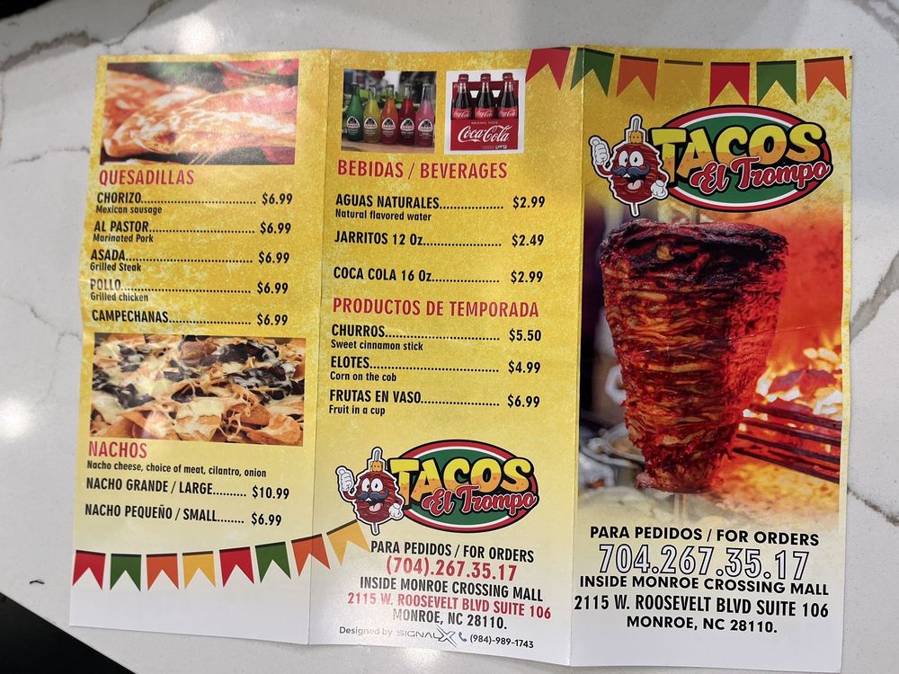 TACOS EL TROMPO 2115 W Roosevelt Blvd, Monroe, North Carolina