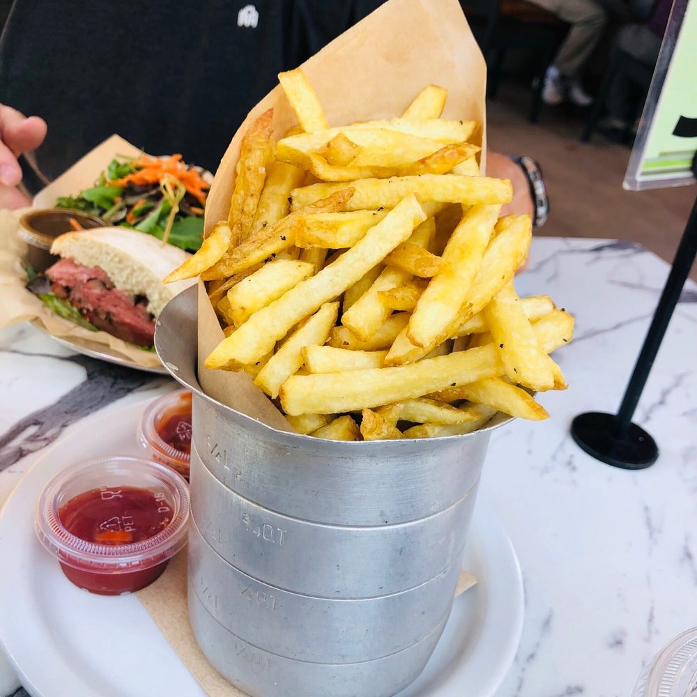 Tinleaf Fresh Kitchen - French Fries Share with sriracha ketchup and garlic aioli! - New American Near Me - Carlsbad, California