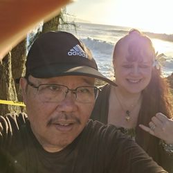 Pupukea Beach Park - @Pupukea Beach Park. Hau'oli that we stopped on by here@this Beach! Da Waves were Nani,as Da "Lā"was settling down. Had 2take a Selfie here!