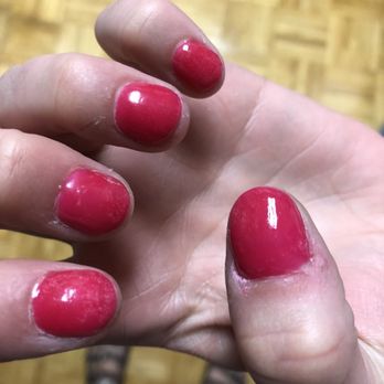 Luxury Nails Tech - Why is there white specs? Complete garbage. - Nail Salons Near Me - Bartlett, Illinois
