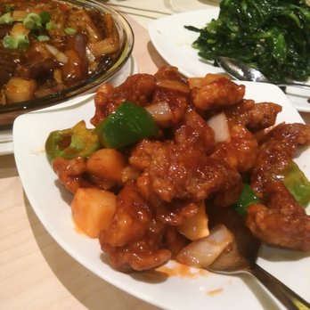Congee Queen - Minced Pork with Eggplant, Sweet & Sour Pork and Garlic Snow Pea Tips - Chinese Near Me - Markham, Ontario Congee Queen - Minced Pork with Eggplant, Sweet & Sour Pork and Garlic Snow Pea Tips - Chinese Near Me - Markham, Ontario