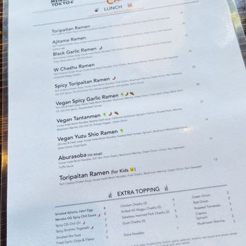 Mensho Tokyo - Lunch Menu - Ramen Near Me - Culver City, California Mensho Tokyo - Lunch Menu - Ramen Near Me - Culver City, California
