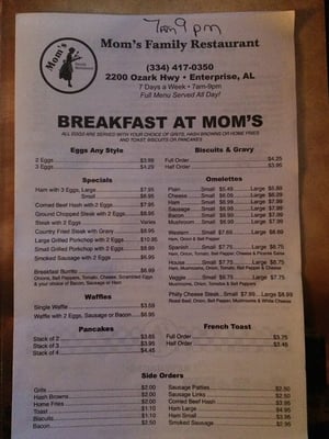 Menu photo 8 Mom's Family Restaurant Enterprise, AL Menu photo 8 Mom's Family Restaurant Enterprise, AL