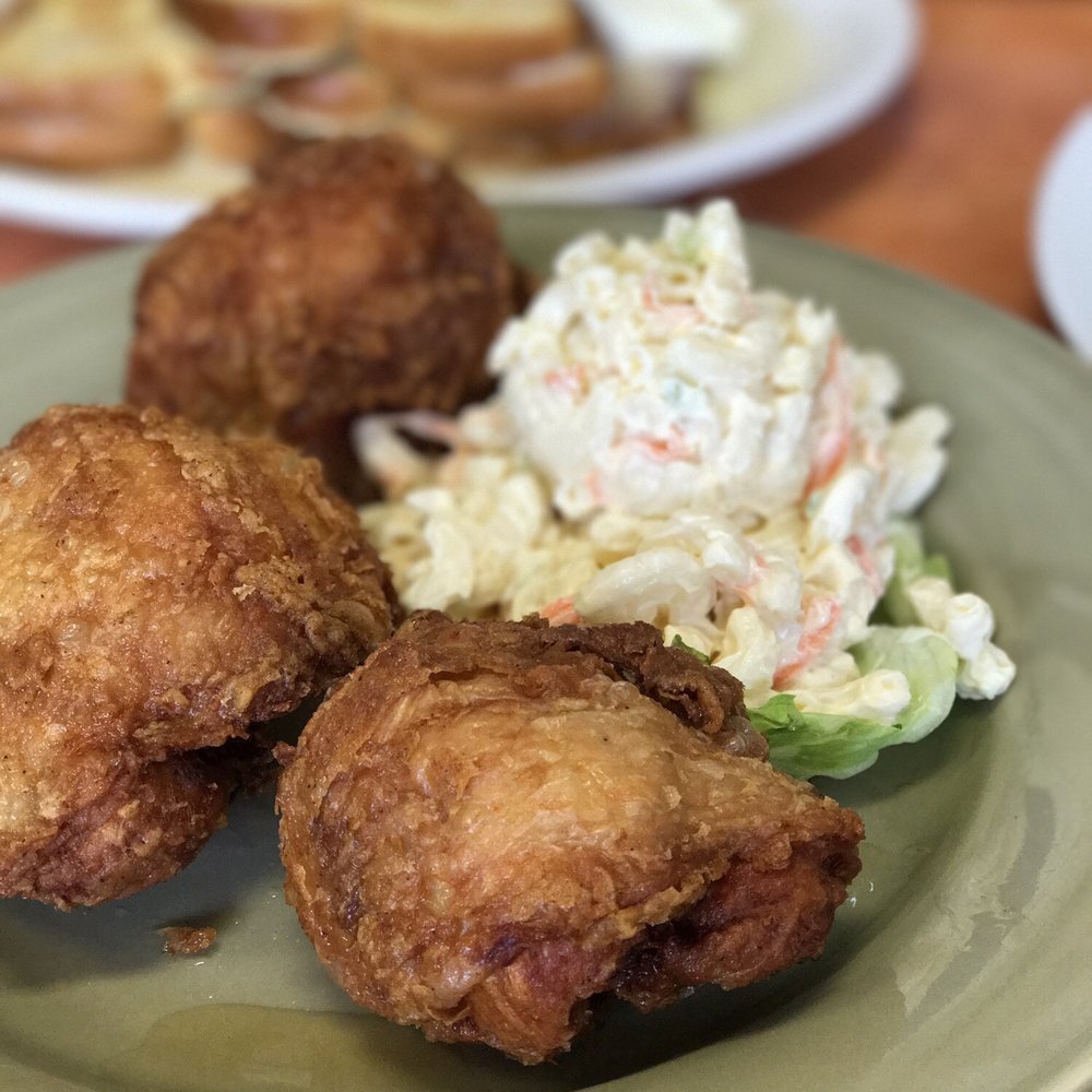 Ray's Café - Fried chicken was great really crispy a little in the bland side for me but with that amazing mac salad it was the bomb! - American Near Me - Honolulu, Hawaii Ray's Café - Fried chicken was great really crispy a little in the bland side for me but with that amazing mac salad it was the bomb! - American Near Me - Honolulu, Hawaii