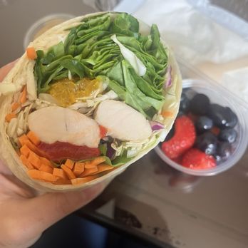Magic City Cafe - Mandarin chicken wrap with fruit bowl - Delis Near Me - Tulsa, Oklahoma Magic City Cafe - Mandarin chicken wrap with fruit bowl - Delis Near Me - Tulsa, Oklahoma
