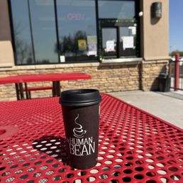 Walk up window and customer seating.