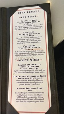 Menu photo 2 British Airways Terraces Lounge Seattle, WA Menu photo 2 British Airways Terraces Lounge Seattle, WA