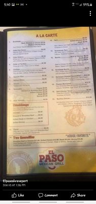 Menu photo 5 El Paso Mexican Grill Shreveport, LA Menu photo 5 El Paso Mexican Grill Shreveport, LA