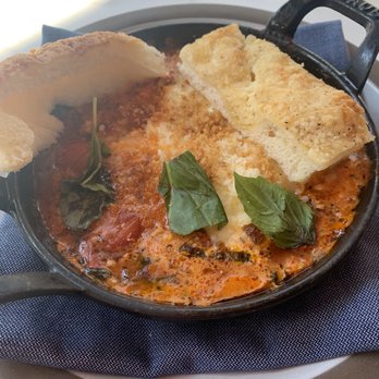 San Morello - Secondi - Eggs al Forno - this is a vegetarian dish too. (The Calabrian chili - is a pepper) - Italian Near Me - Detroit, Michigan San Morello - Secondi - Eggs al Forno - this is a vegetarian dish too. (The Calabrian chili - is a pepper) - Italian Near Me - Detroit, Michigan