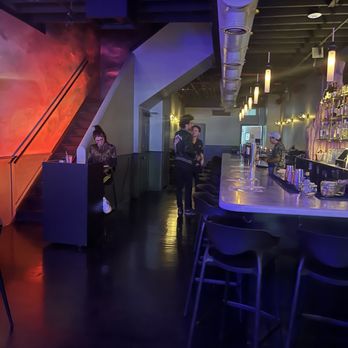 Earthly Delights - Entrance area looking towards back, bar, and stairs to dancehall - Dance Clubs Near Me - Queens, New York