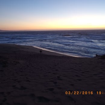 Marina State Beach - looking south to monterey with it's lights in the background - Beaches Near Me - Marina, California