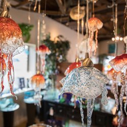 Lisa Stirrett Creative Warrior Studio - Hanging glass jellyfish by Lisa Stirrett