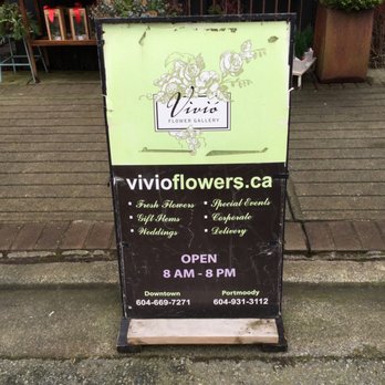 Vivio Flower Gallery - Sidewalk signage. - Florists Near Me - Port Moody, British Columbia Vivio Flower Gallery - Sidewalk signage. - Florists Near Me - Port Moody, British Columbia