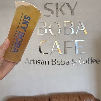 Sky Boba Cafe - Signature Fruit Tea w/Crystal Boba; IG: @katzlundell - Bubble Tea Near Me - Torrance, California